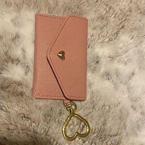 Juicy Couture Pink Key Holder with Gold Heart Charm